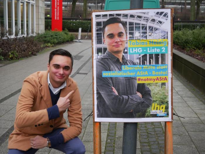 Liberale Hochschulgruppe Hamburg LHG Haburg Wahlkampf Tobias Heisig